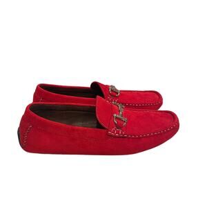 David Stone Loafers Men's Size 8 Slip‎ On Red  Driver Casual Shoes